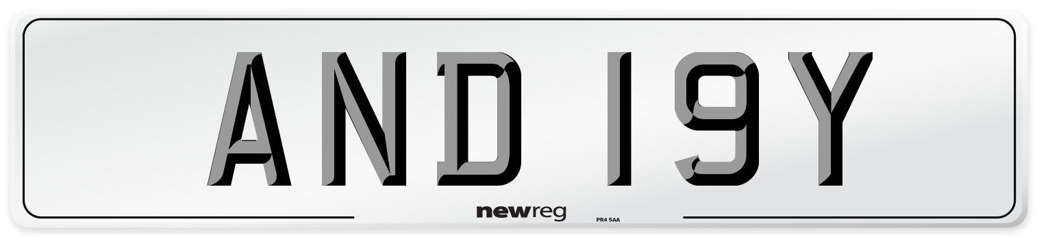 AND 19Y Number Plate from New Reg
